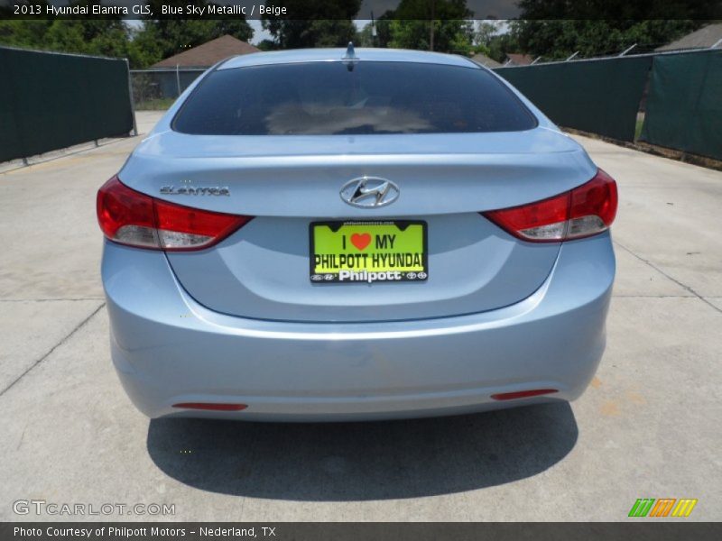 Blue Sky Metallic / Beige 2013 Hyundai Elantra GLS