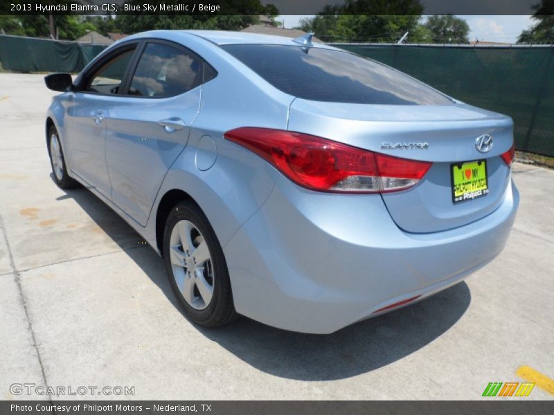 Blue Sky Metallic / Beige 2013 Hyundai Elantra GLS