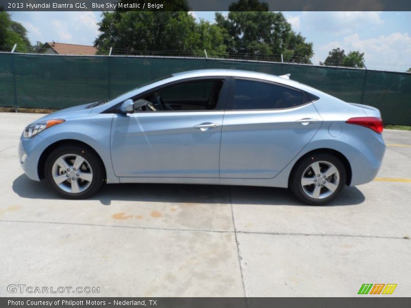 Blue Sky Metallic / Beige 2013 Hyundai Elantra GLS