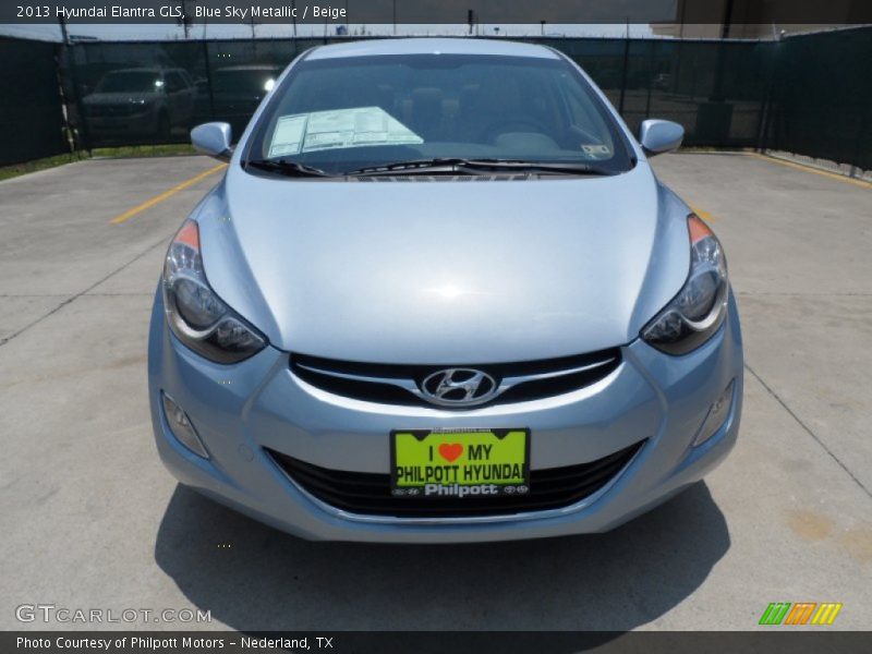 Blue Sky Metallic / Beige 2013 Hyundai Elantra GLS