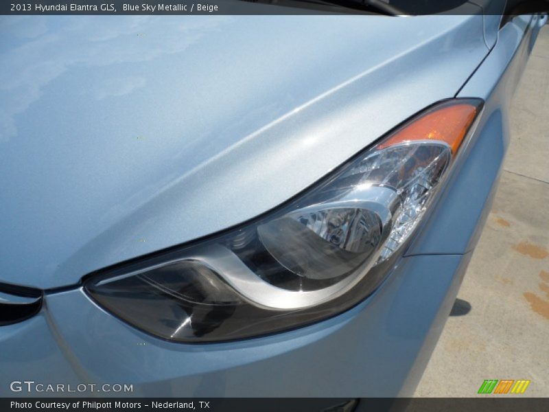 Blue Sky Metallic / Beige 2013 Hyundai Elantra GLS