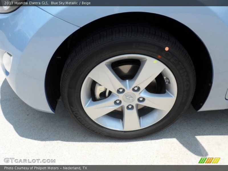 Blue Sky Metallic / Beige 2013 Hyundai Elantra GLS