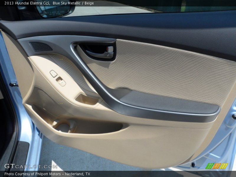 Blue Sky Metallic / Beige 2013 Hyundai Elantra GLS