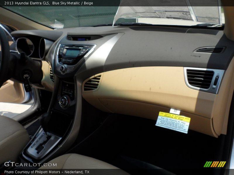 Blue Sky Metallic / Beige 2013 Hyundai Elantra GLS