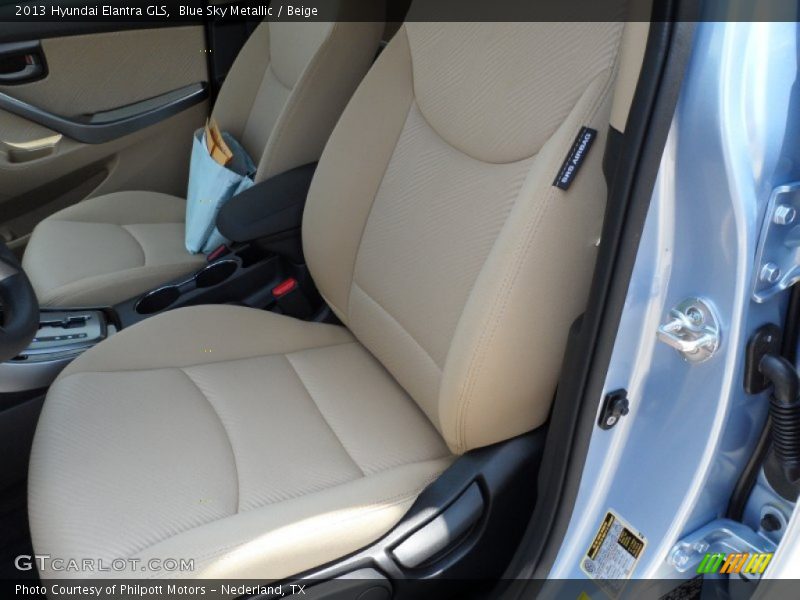 Blue Sky Metallic / Beige 2013 Hyundai Elantra GLS