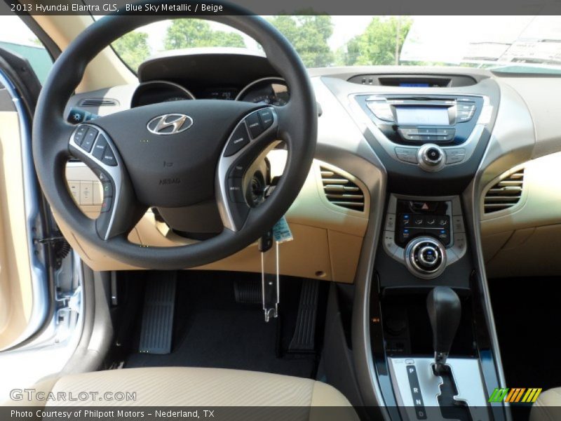 Blue Sky Metallic / Beige 2013 Hyundai Elantra GLS