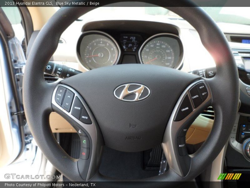 Blue Sky Metallic / Beige 2013 Hyundai Elantra GLS