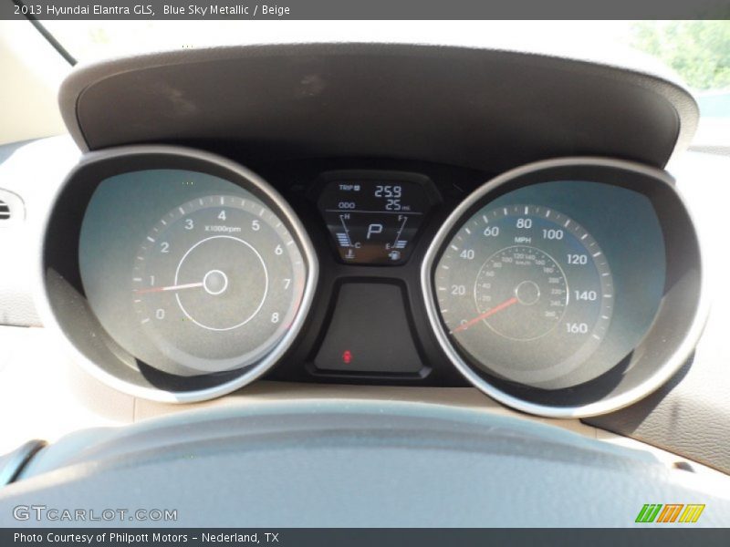 Blue Sky Metallic / Beige 2013 Hyundai Elantra GLS