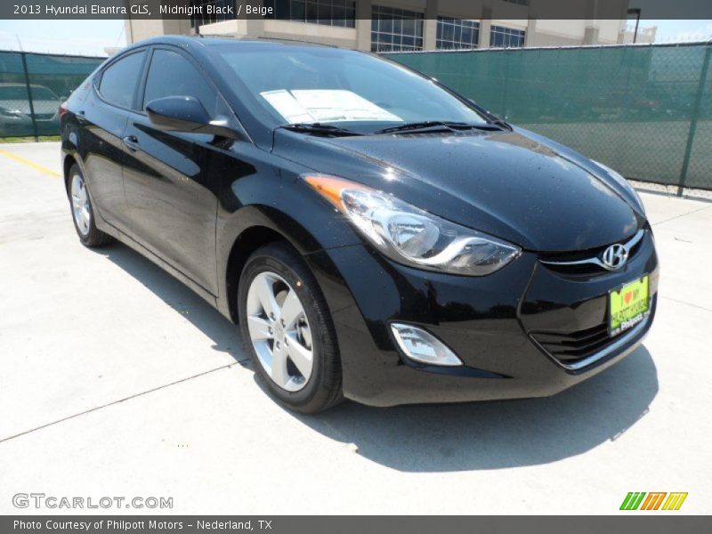 Midnight Black / Beige 2013 Hyundai Elantra GLS