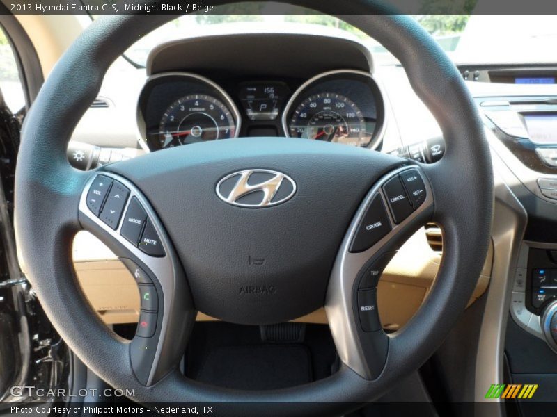 Midnight Black / Beige 2013 Hyundai Elantra GLS