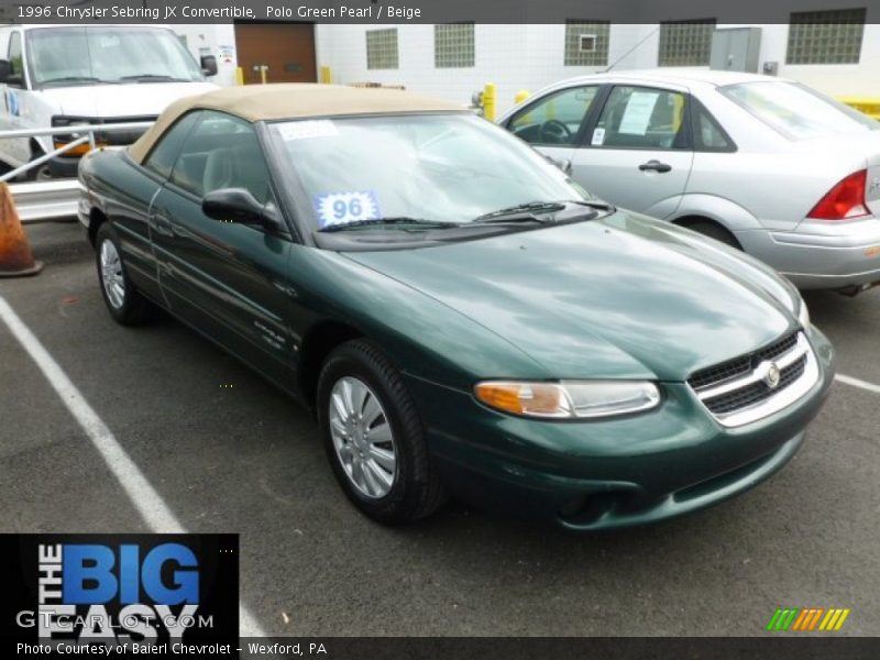 Polo Green Pearl / Beige 1996 Chrysler Sebring JX Convertible