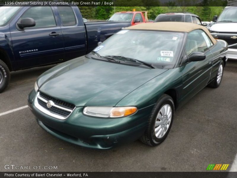Polo Green Pearl / Beige 1996 Chrysler Sebring JX Convertible