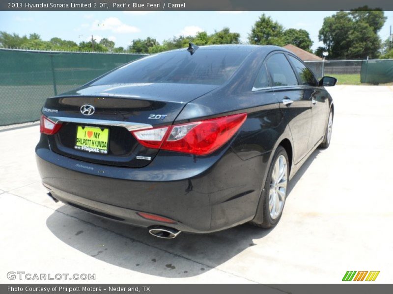 Pacific Blue Pearl / Camel 2013 Hyundai Sonata Limited 2.0T