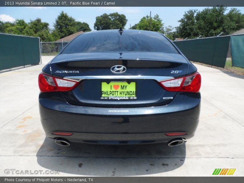 Pacific Blue Pearl / Camel 2013 Hyundai Sonata Limited 2.0T