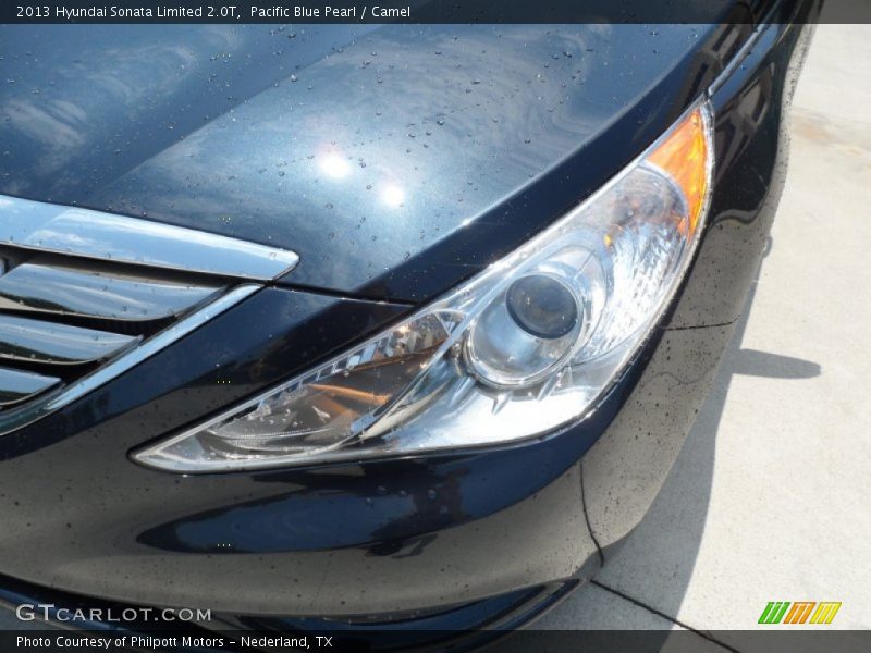 Pacific Blue Pearl / Camel 2013 Hyundai Sonata Limited 2.0T