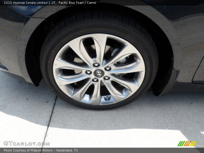 Pacific Blue Pearl / Camel 2013 Hyundai Sonata Limited 2.0T