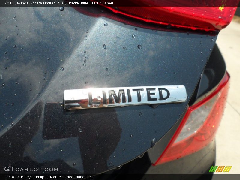 Pacific Blue Pearl / Camel 2013 Hyundai Sonata Limited 2.0T