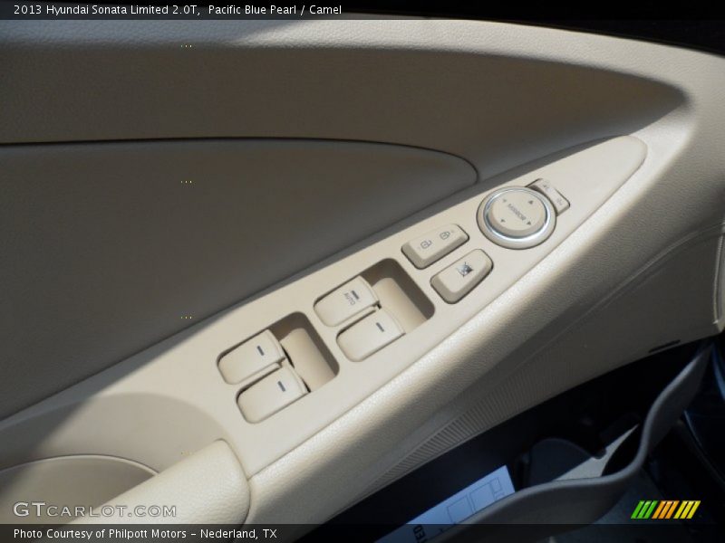Pacific Blue Pearl / Camel 2013 Hyundai Sonata Limited 2.0T