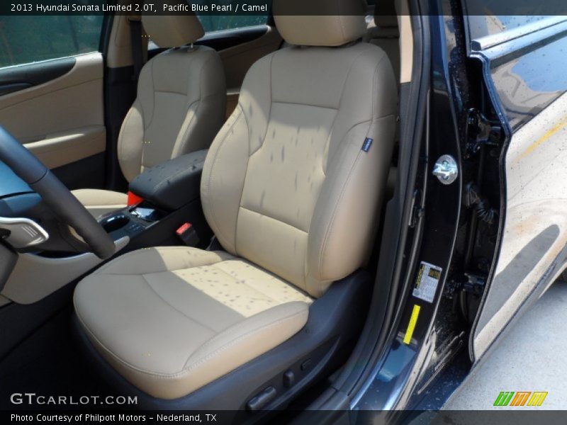 Pacific Blue Pearl / Camel 2013 Hyundai Sonata Limited 2.0T