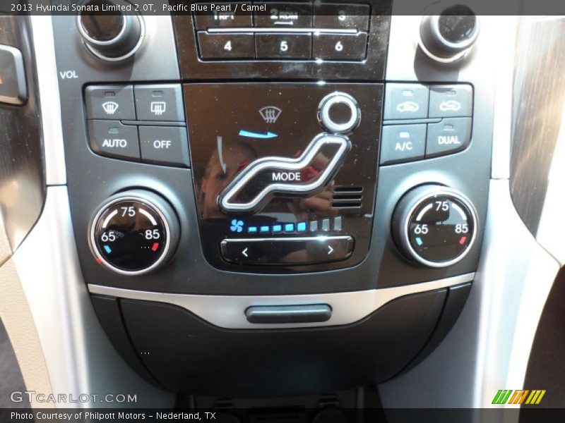 Pacific Blue Pearl / Camel 2013 Hyundai Sonata Limited 2.0T