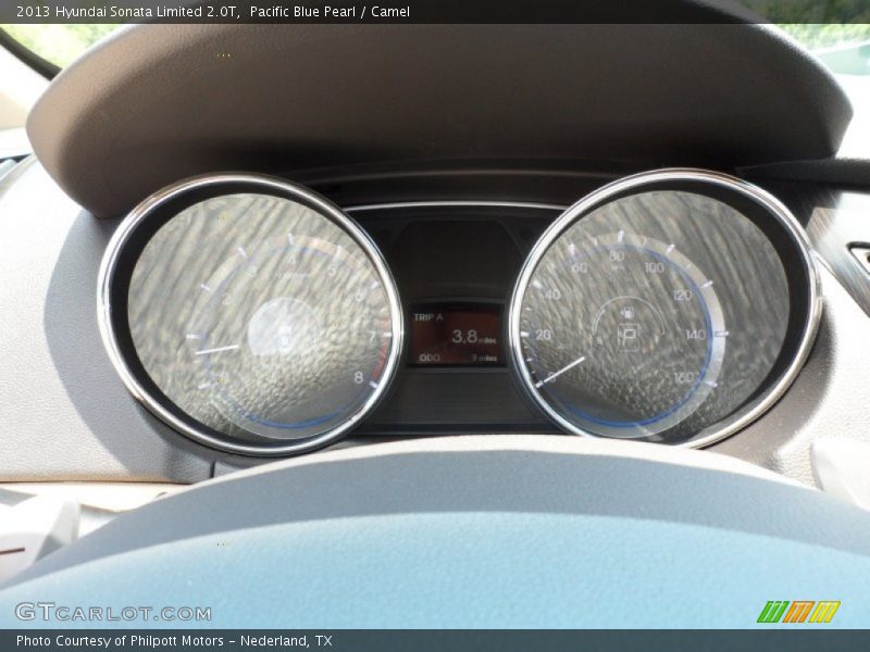 Pacific Blue Pearl / Camel 2013 Hyundai Sonata Limited 2.0T