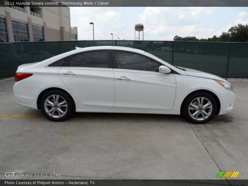 Shimmering White / Camel 2013 Hyundai Sonata Limited