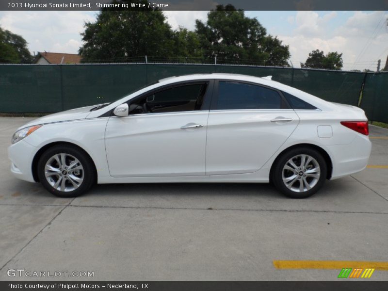 Shimmering White / Camel 2013 Hyundai Sonata Limited