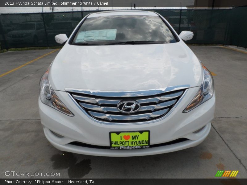 Shimmering White / Camel 2013 Hyundai Sonata Limited