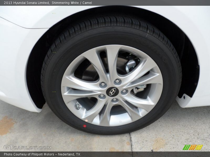 Shimmering White / Camel 2013 Hyundai Sonata Limited