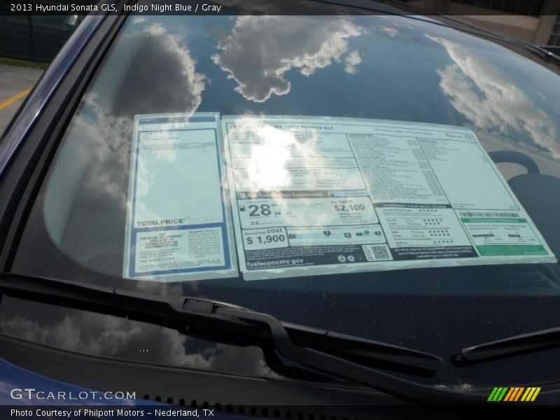 Indigo Night Blue / Gray 2013 Hyundai Sonata GLS