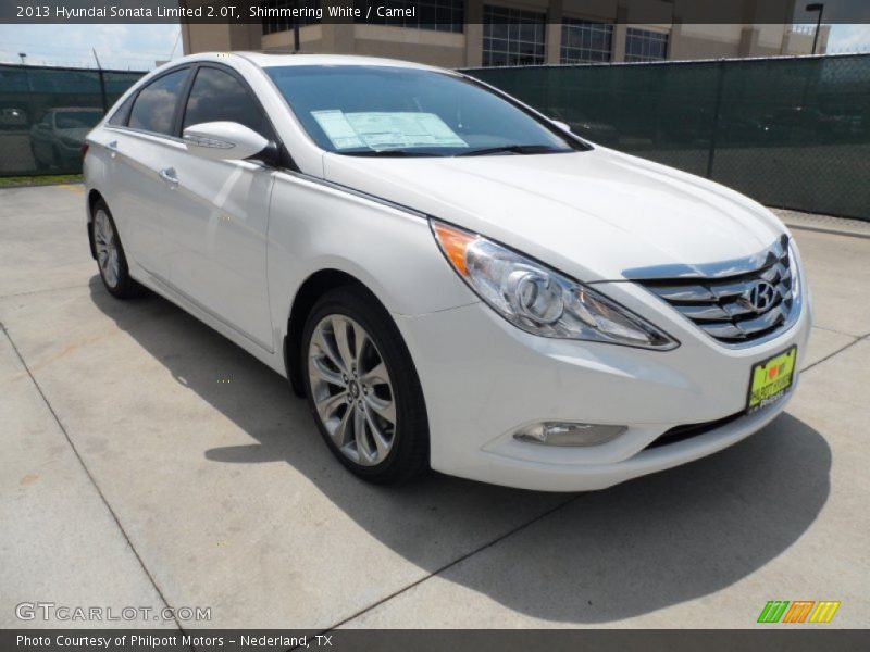 Shimmering White / Camel 2013 Hyundai Sonata Limited 2.0T