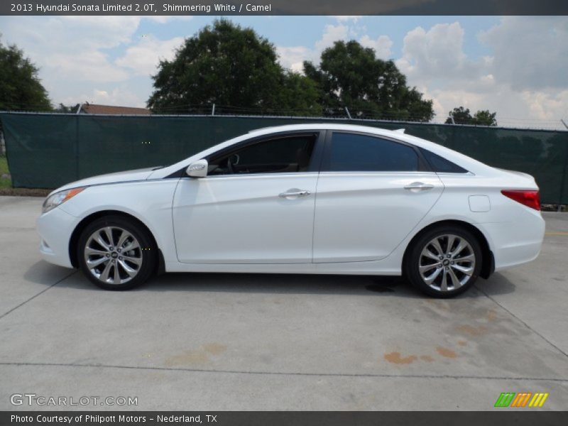 Shimmering White / Camel 2013 Hyundai Sonata Limited 2.0T