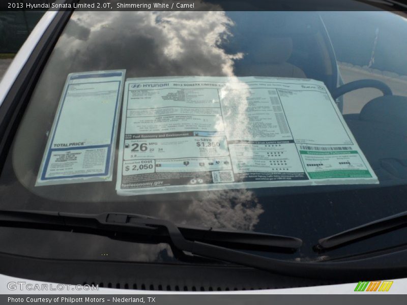 Shimmering White / Camel 2013 Hyundai Sonata Limited 2.0T