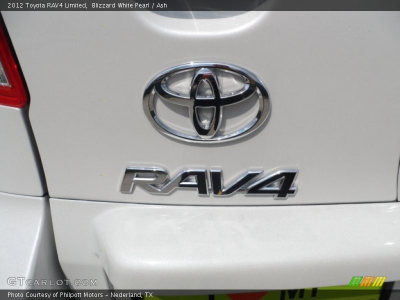 Blizzard White Pearl / Ash 2012 Toyota RAV4 Limited