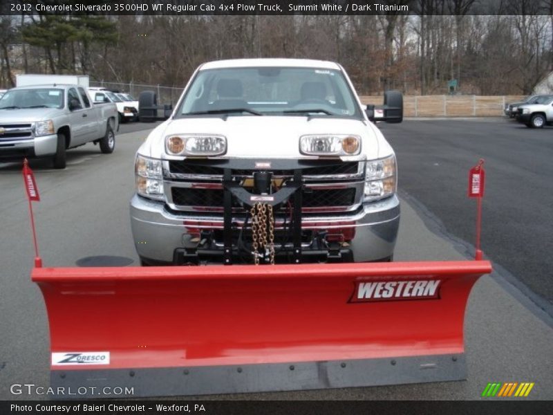 Summit White / Dark Titanium 2012 Chevrolet Silverado 3500HD WT Regular Cab 4x4 Plow Truck
