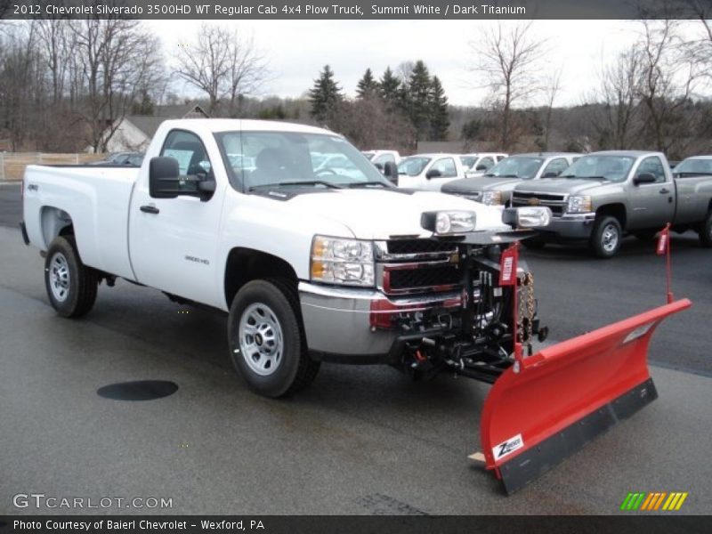 Summit White / Dark Titanium 2012 Chevrolet Silverado 3500HD WT Regular Cab 4x4 Plow Truck