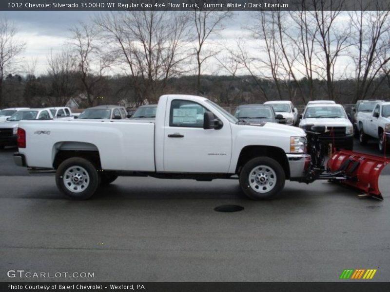 Summit White / Dark Titanium 2012 Chevrolet Silverado 3500HD WT Regular Cab 4x4 Plow Truck