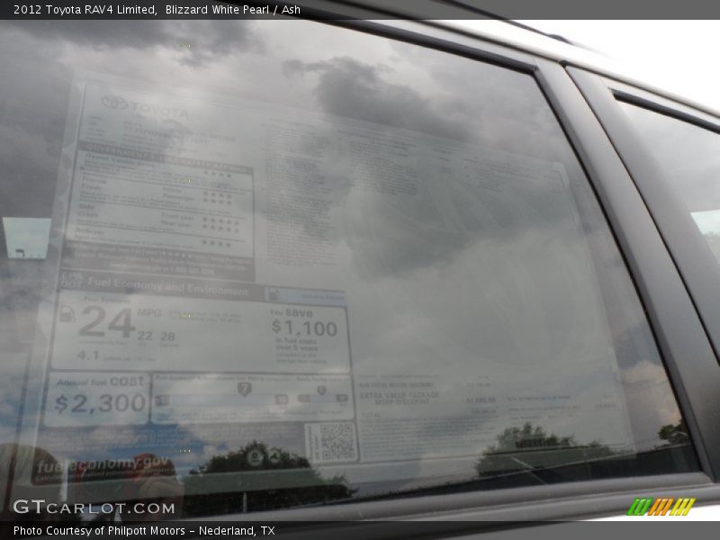 Blizzard White Pearl / Ash 2012 Toyota RAV4 Limited