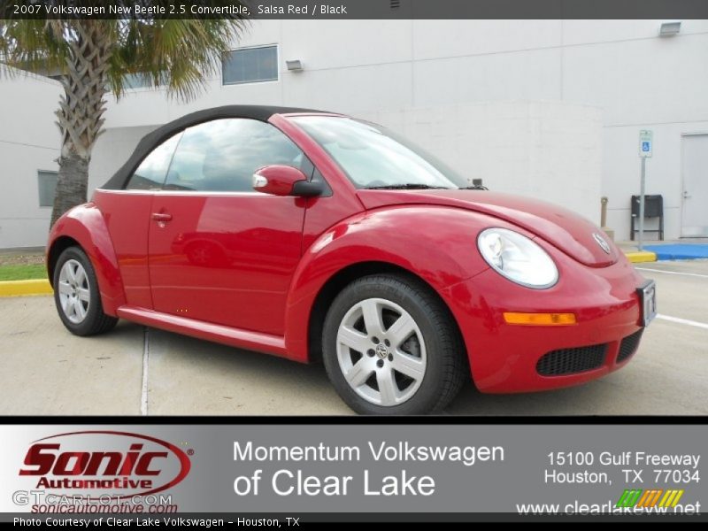 Salsa Red / Black 2007 Volkswagen New Beetle 2.5 Convertible