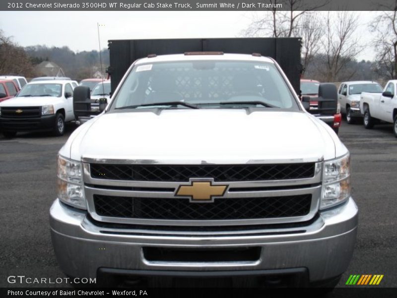 Summit White / Dark Titanium 2012 Chevrolet Silverado 3500HD WT Regular Cab Stake Truck