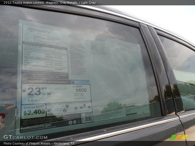 Magnetic Gray Metallic / Light Gray 2012 Toyota Avalon Limited