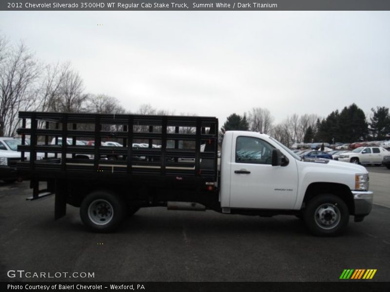 Summit White / Dark Titanium 2012 Chevrolet Silverado 3500HD WT Regular Cab Stake Truck