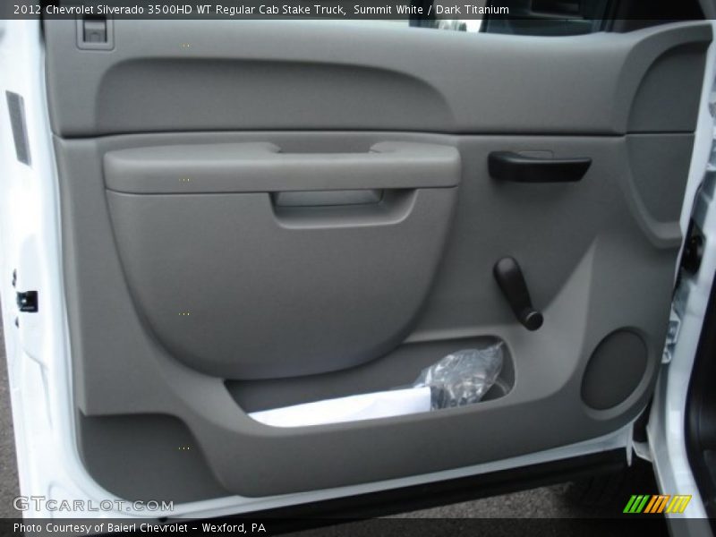 Summit White / Dark Titanium 2012 Chevrolet Silverado 3500HD WT Regular Cab Stake Truck