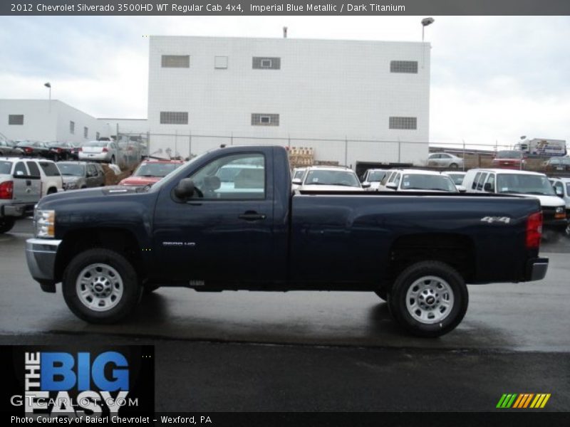 Imperial Blue Metallic / Dark Titanium 2012 Chevrolet Silverado 3500HD WT Regular Cab 4x4