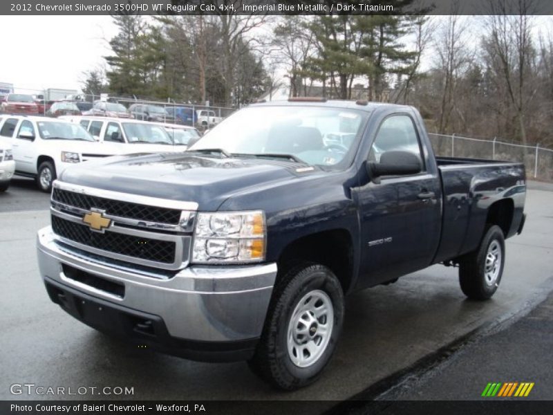 Imperial Blue Metallic / Dark Titanium 2012 Chevrolet Silverado 3500HD WT Regular Cab 4x4