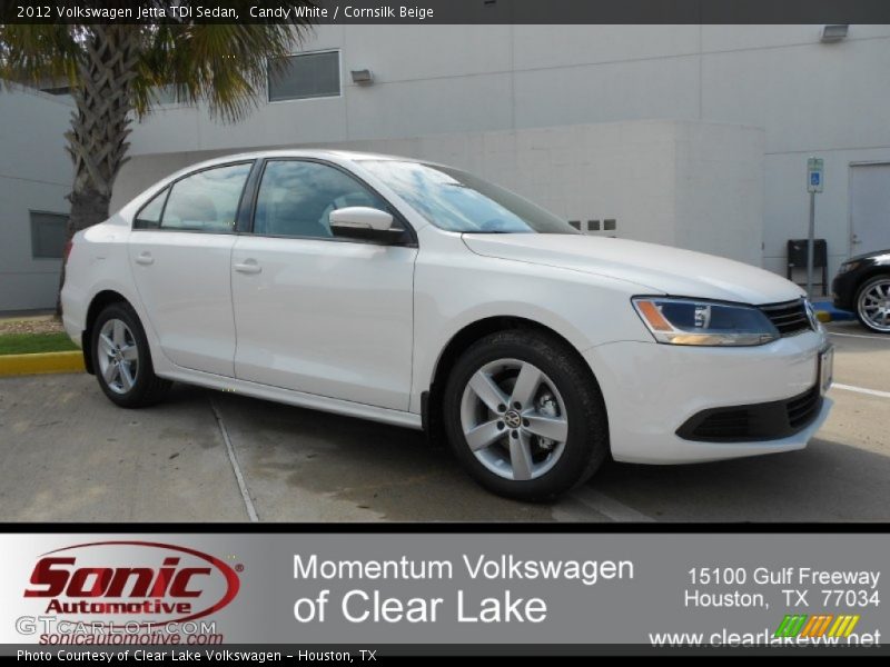 Candy White / Cornsilk Beige 2012 Volkswagen Jetta TDI Sedan