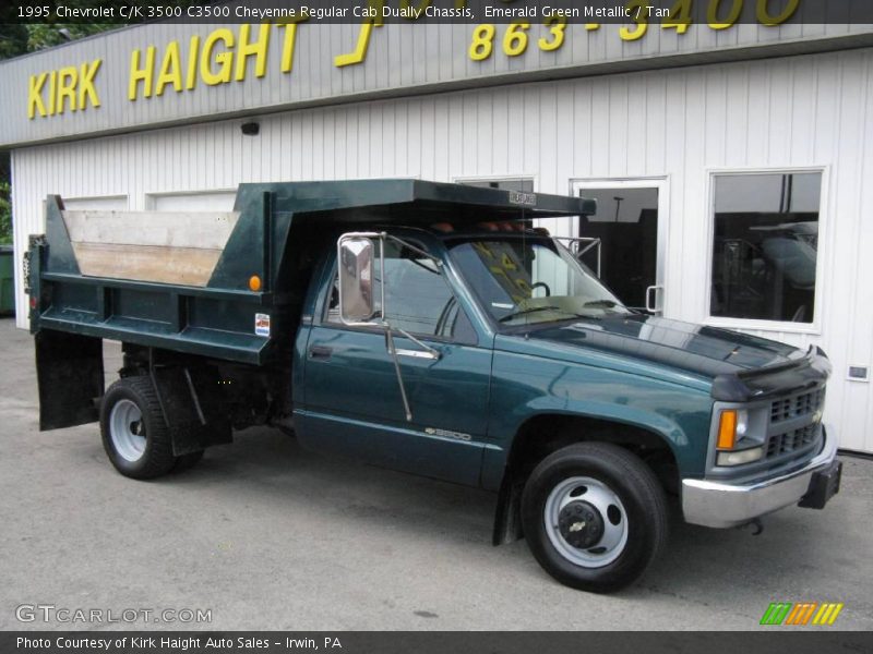 Emerald Green Metallic / Tan 1995 Chevrolet C/K 3500 C3500 Cheyenne Regular Cab Dually Chassis