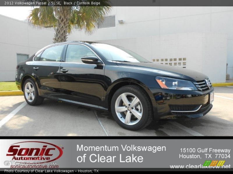 Black / Cornsilk Beige 2012 Volkswagen Passat 2.5L SE