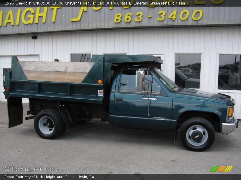 Emerald Green Metallic / Tan 1995 Chevrolet C/K 3500 C3500 Cheyenne Regular Cab Dually Chassis