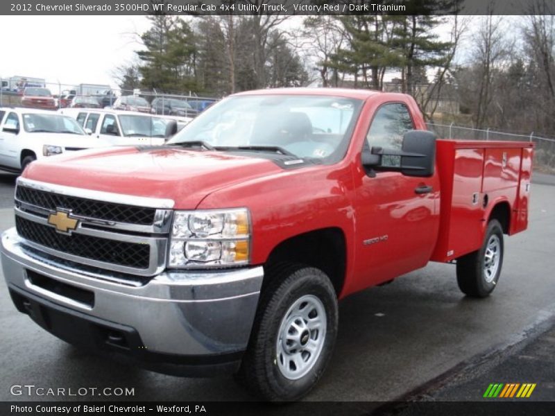 Victory Red / Dark Titanium 2012 Chevrolet Silverado 3500HD WT Regular Cab 4x4 Utility Truck